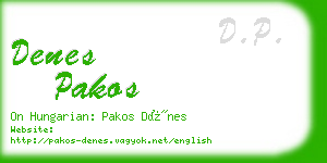 denes pakos business card